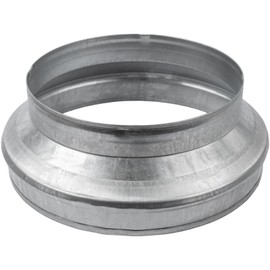 12" to 10" Inch Galvanized Steel Round Duct Reducer - Pipe Fitting Increaser Reducer - Drain, Waste and Vent Conduit Transition Adapter - Metal Tube Reducing Coupling