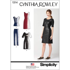 Simplicity 1314 Size R5 Misses Dress/Top/Knit Pants Cynthia Rowley Collection Sewing Pattern White