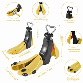 eachway Shoe Stretcher Women Men Professional Boot Stretcher Adjustable Width Length for Wide Feet (L (Wm's 11-14;men's 10-14) Yellow 1pcs)