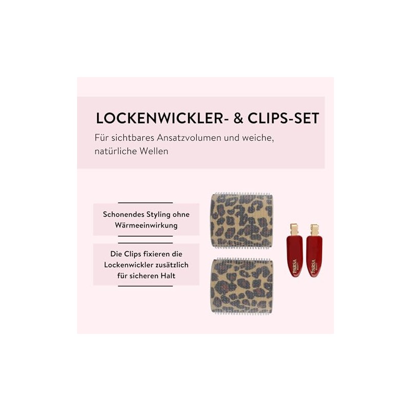 PARSA Beauty HAIR HERO Hair Rollers and Clips Set, Leopard