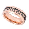 2-tone Tungsten Carbide Ring, 8mm Polished Finish Rose Gold Plated