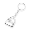 Sterll Solid Oxidised 925 Sterling Silver Key Pendant Horse Stirrups,,