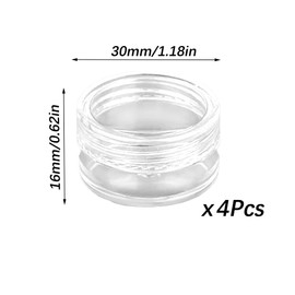 Empty Sample Pots, 4 Pcs Empty Plastic Cosmetic Jars, Clear Travel Cosmetic Container, Mini Cosmetic Containers, for Face Creams, Sample, Make-Up