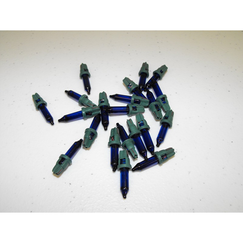 20x Mini 2.5 Volt .435 Watt Blue Christmas Glass Incandescent