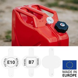 BW® Clip für Kraftstoffkenneichnung für Kraftstoffkanister Metall Benzinkanister 3er Set - Benzin, Diesel, Neutral - Made in Europe