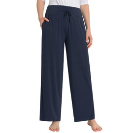 Latuza - Pantalones de pijama pequeños para mujer, de ajuste holgado, marino, L Chiquita