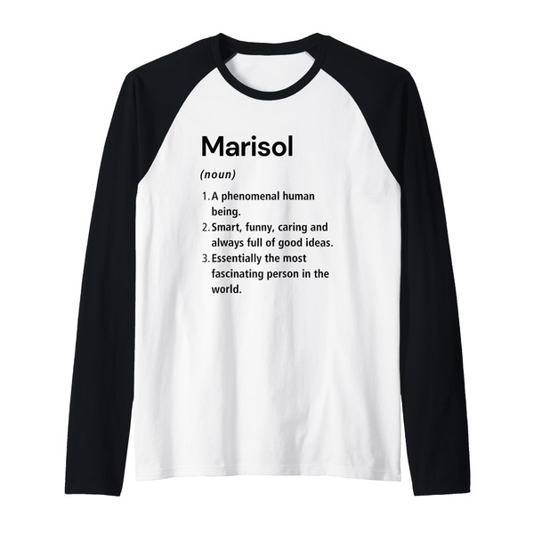 Marisol Name Definition Funny Dictionary Raglan Baseball Tee
