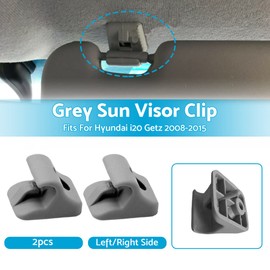 MAX COOL 2x Grey Interior Sun Visor Clips LH/RH Side Sun Visor Retainer Support Hook Clips Replacement Suitable for Hyundai i20 Getz 08-2015 Visor Clip