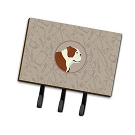 Caroline's Treasures CK2183TH68 English Bulldog in The Kitchen Leash or Key Holder, Triple, Multicolor