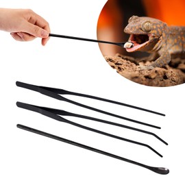Swirge Reptile Feeding Tongs Kit, 2Pcs Extra Long Stainless Steel Reptile Feeding Tongs, 1Pcs Feeding Spoon, Small Animal Feeder Tool for Lizards, Crested Geckos, Bearded Dragons