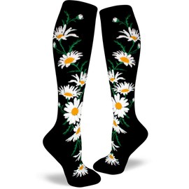 ModSocks Women's Crazy For Daisies Knee High Socks in Black