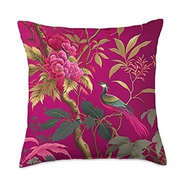 Thibaut daintree in Fuchsia Botanical Bright Chinoiserie Throw Pillow