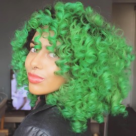 Green Ombre 3Packs 2X Ringlet Wand Curl Jamaican Bounce 8 inch Synthetic Crochet Hair Extensions Crochet Braiding Hair 60 Roots