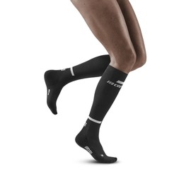 CEP - THE RUN COMPRESSION SOCKS TALL for Women | Long Running Socks in Black with Compression | Regenerating Compression Socks for Women | Size IV | L