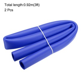 sourcing map 2pcs 3ft Pipe Insulation Tube 7/8 inch(22mm) ID 1 1/4 inch(32mm) OD Foam Tubing for Handle Grip Support, Blue