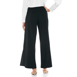 Coolibar UPF 50+ Women's Petra Wide Leg Pants - Sun Protective (X-Large- Black)