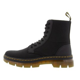 Dr. Martens, Black Extra Tough Poly+Rubbery, Combs 8 Eye Boot, Unisex, 12 US Women/11 US Men, Combat Boot