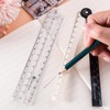 2 Pcs Folding Ruler, 30cm Folding Geometric Ruler Flexible Plastic