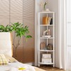 VIMBER Corner Shelf, 5-Tier Corner Bookshelf, Industrial Corner Ladder Shelf,