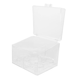 PACKOVE Transparent Acrylic Makeup Organizer Case for Cotton Pads and Beauty Eggs Dustproof Cosmetic Storage Box with Multi Compartment Desktop Organizer for Lipsticks and Accessories