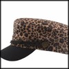 White Fang CZ208 Women's Marine Cap, Leopard Print, Newsquet, Black,