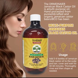 Generic Jamaican Castor Oil multi-purpose Essential oil 500ml / 17.9 OZ, Black