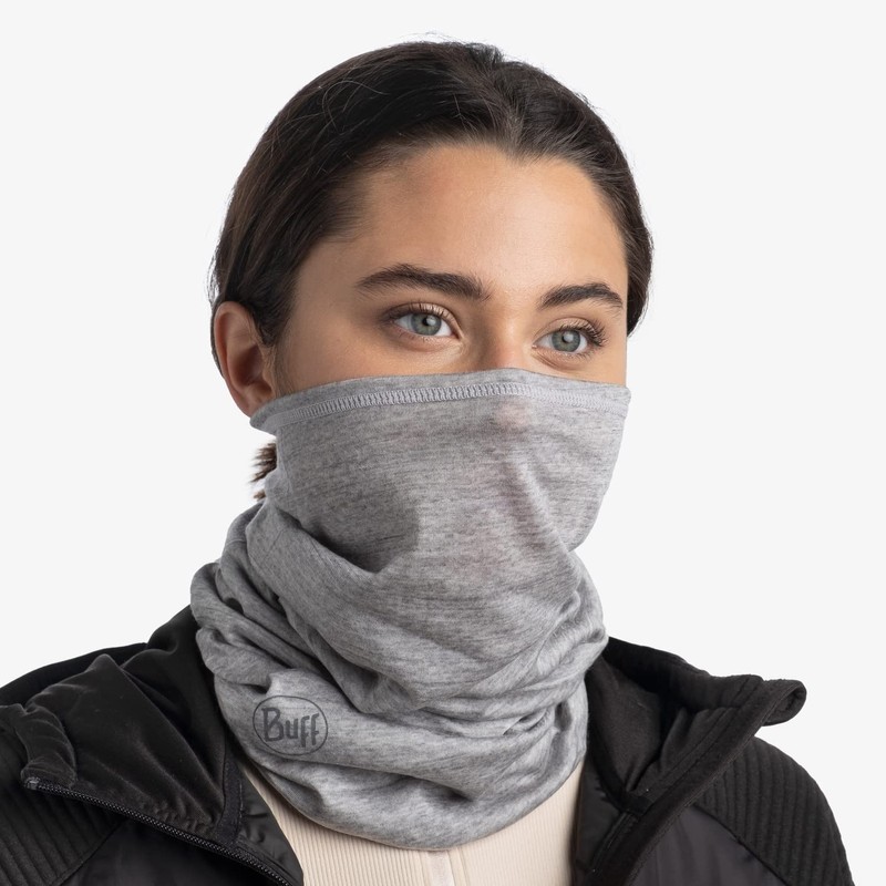 Buff Multi-Functional Wool Scarf - Solid light grey