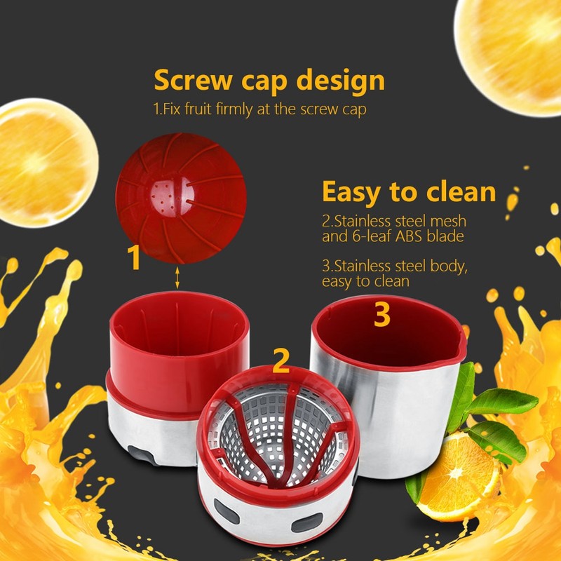 Portable Small Stainless Steel Orange Juicer Manual Fruit Squeezer Juice