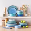 vancasso Bonita Dinnerware Sets 24 Pieces, Blue Stoneware Dishes Set