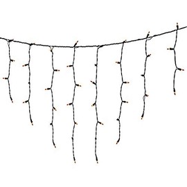 Vickerman 100 Amber Mini Light Icicle Light on Green Wire, 9' Christmas Light Strand