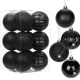 Briful 12PCS 8CM Christmas Baubles, Christmas Tree Decorations Xmas Hanging Ornaments Small Shatterproof Balls for Home Festival Gifts Christmas Decorations
