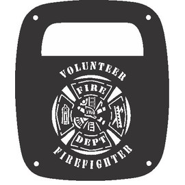 JeepTails Volunteer Firefighter Tail lamp Light Covers Compatible with Jeep Wrangler YJ and TJ - Black - Set of 2