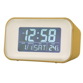 Acctim 15861 Alta yellow alarm clock with indoor temperature