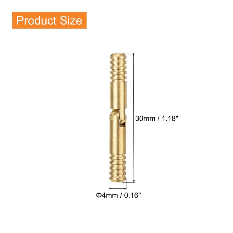 sourcing map 12Pcs Invisible Brass Barrel Hinge, 30x4mm Concealed Hinges,