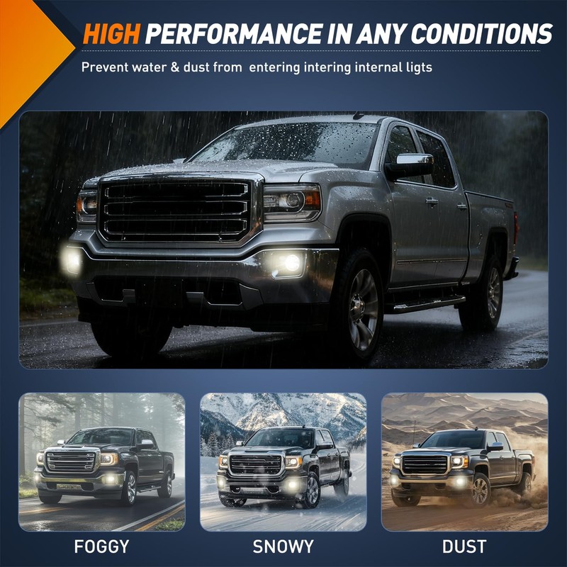 Nilight Fog Lights Assembly Compatible with 2014 2015 GMC Sierra
