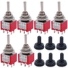 Twidec/6Pcs Mini Momentary Toggle Switch DPDT 3 Position 6 Pins