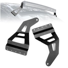 ECOTRIC 50" Straight/Curve Roof LED Light Brackets Compatible with 1997-2003 Ford F-150 Upper Windshield Roof Light Bar Mount Brackets Pair Black