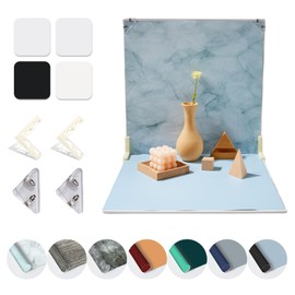 EOAJAFOU 7PCS 16x 16 Inch Backdrop Papers and 2PCS 16x16inch Backdrop Boards, Food, Jewelry, Cosmetics Product Backdrops Flat Backdrops with 2 Bracket and 2 Clips