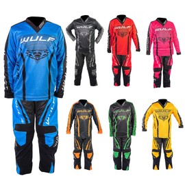 Wulfsport Linear Cub Race Pants (Black/Yellow 20) + Linear Race Shirts (Black/Yellow 3-4 Years) Motorcycle Children Motocross Suit 2023 Version