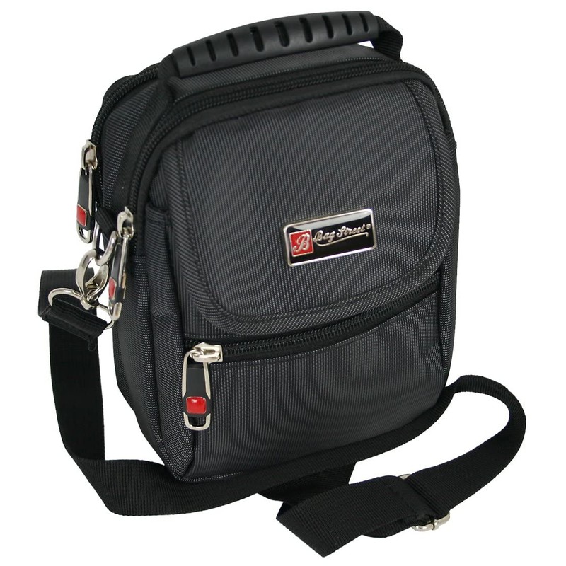 Bag Street International Small Black Shoulder Bag for Men with