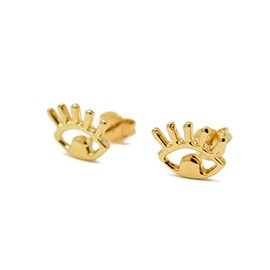 Aretes de Ojos Ojitos en Chapa de Oro de 22K (Chicos)
