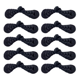10 Pairs Chinese Knot Frog Buttons Sewing Closure for Sweater Cape Coats Scarf Cardigan and Costumes Outfit Sewing (PB-Black)