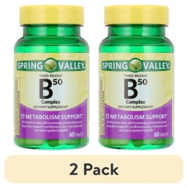 Spring Valley B-50 Complex Timed-Release Tablets Dietary Supplement, 60 C 2 pack