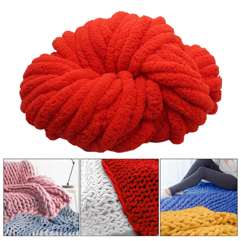 Vaveren Chunky Chenille Yarn Super Bulky Yarn Plush Yarn Thick