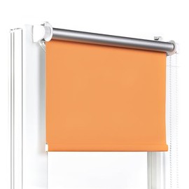 Fenster DEKOR - Roller Blinds for Windows No Drilling Orange - Blackout Roller Blind W 95 x H 150 cm - Clamping Roller Blind Blackout - Window Blind for Balcony Doors - Blackout Roller Blind Easy to