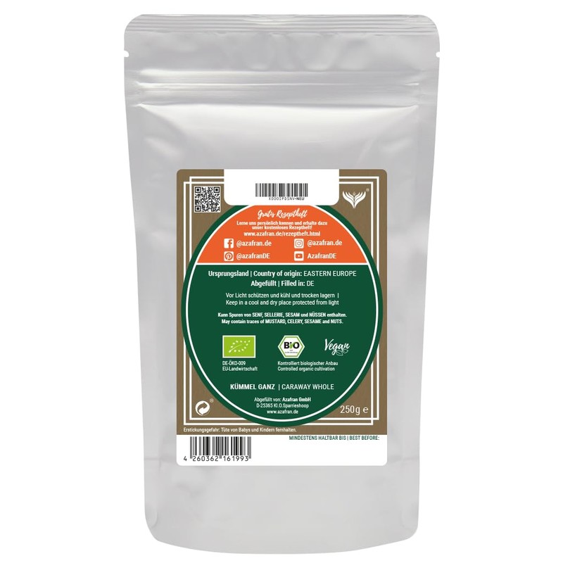 Azafran Organic cumin whole 250 g