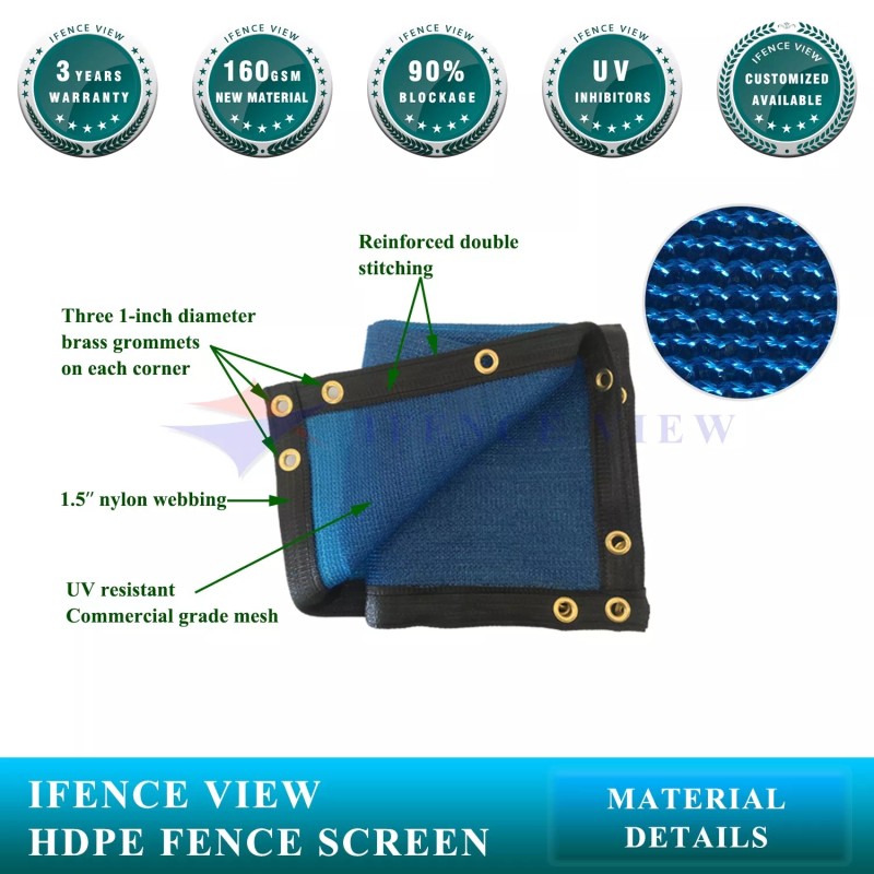 Ifenceview 4'x8' Blue Fence Privacy Screen Mesh Net for Construction