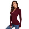 AmélieBoutik Women Deep V Neck Empire Waist Long Sleeve Knit