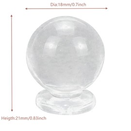 Savagrow 20pcs Mini Cabinet Round Knobs Acrylic Clear Ball Shape Drawer Knobs, 18x21MM