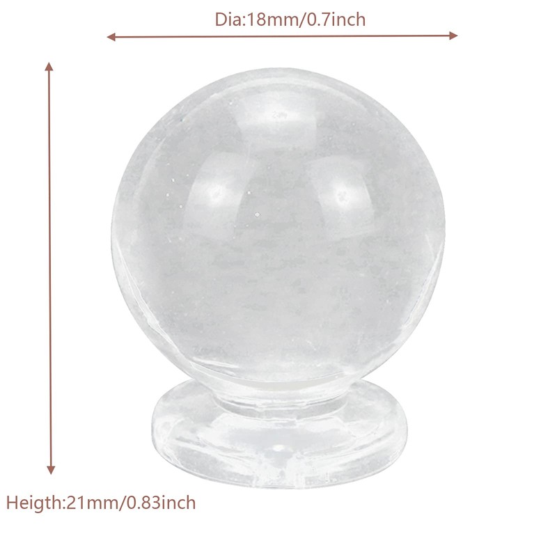 Savagrow 20pcs Mini Cabinet Round Knobs Acrylic Clear Ball Shape